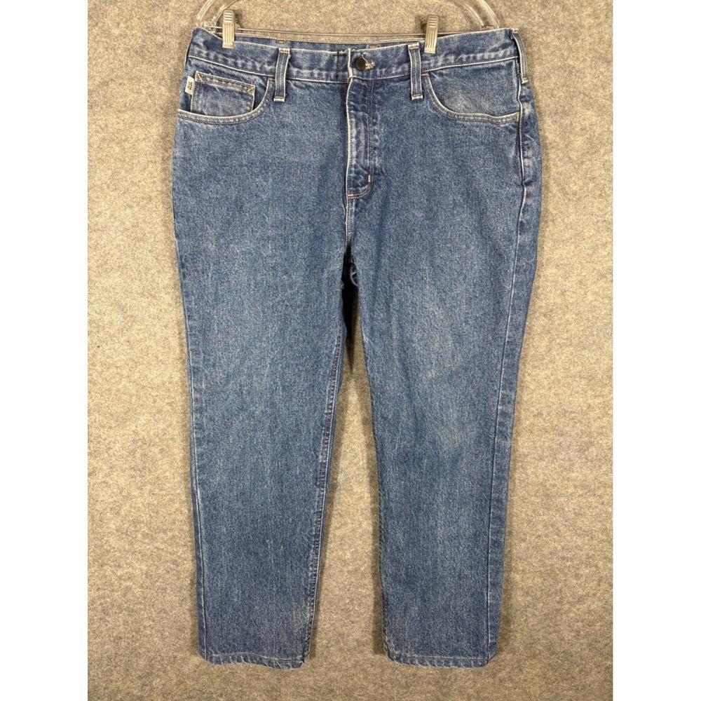 Carhartt FRB004 MDS 36x30‎ Relaxed Fit Flame Resistant Jeans Denim Blue Mens